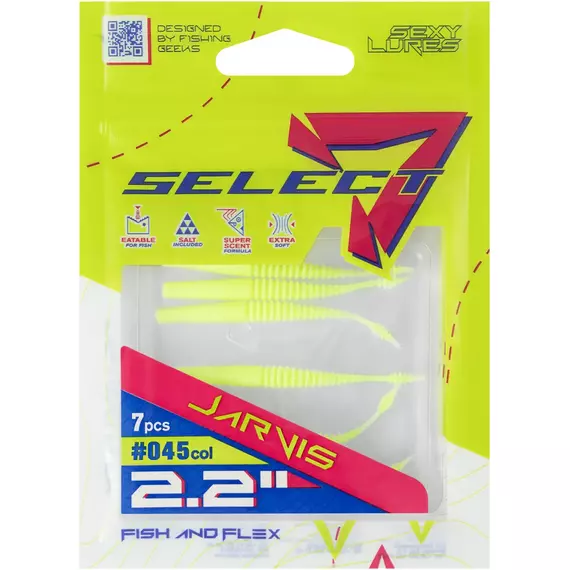 Силікон Select Jarvis 2.2" #045 (7шт/уп), Довжина силікону: 2.2" (5.7 см), Колір силікону: 45, фото , изображение 2